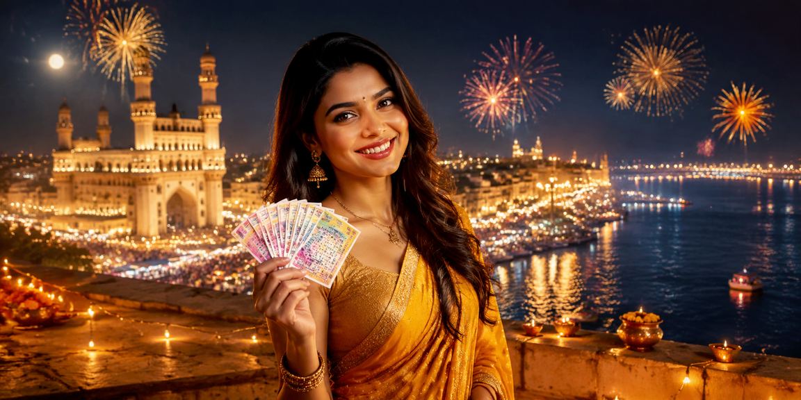 Lottery game played during Diwali festival near Charminar Hyderabad