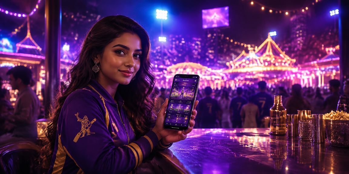 Traditional Andar Bahar card game setting in lively India cricket night market